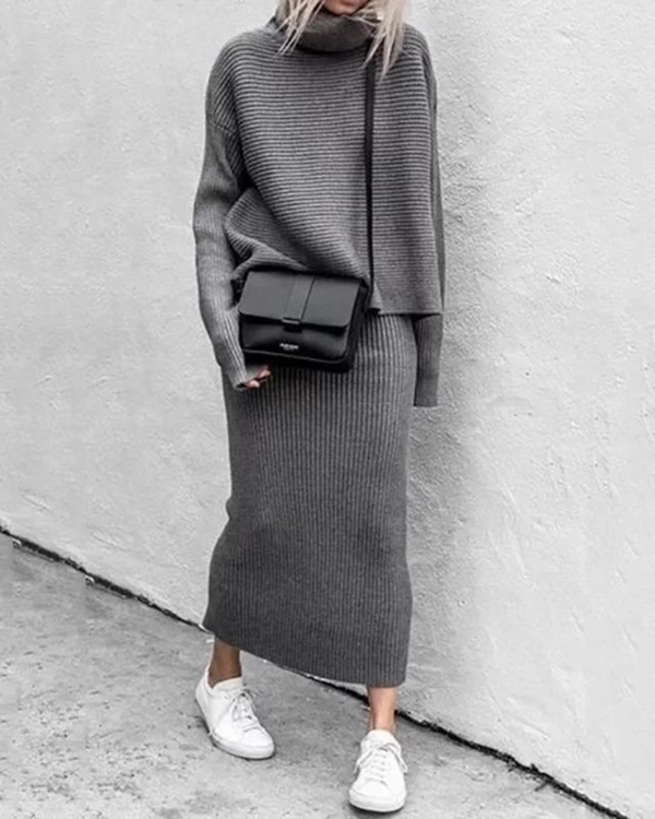 Luana - High Collar Two-piece Set